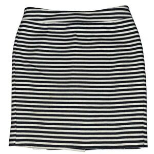 Ann Taylor Petite Navy Blue White Striped Cotton Blend Pencil Skirt‎ Size 6P